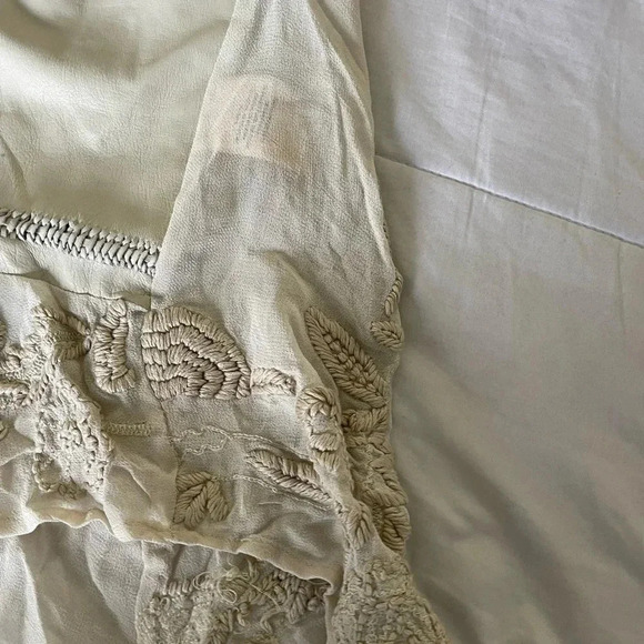 Anthropologie Leifsdottir beige eyelit leather top - Picture 3 of 13